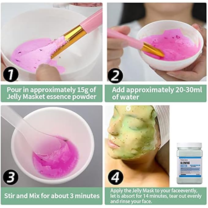 Nielies GLOWING BIOTIN PEEL-OFF JELLY MASK SET, JELLY MASK FOR FACIALS, FACE MASK FOR INSTANT HYDRATION, VEGAN PEEL OFF FACE MASK, FACIAL SKIN CARE PRODUCT PEEL OFF FOR MOISTURIZING, GLOWING - Image 4